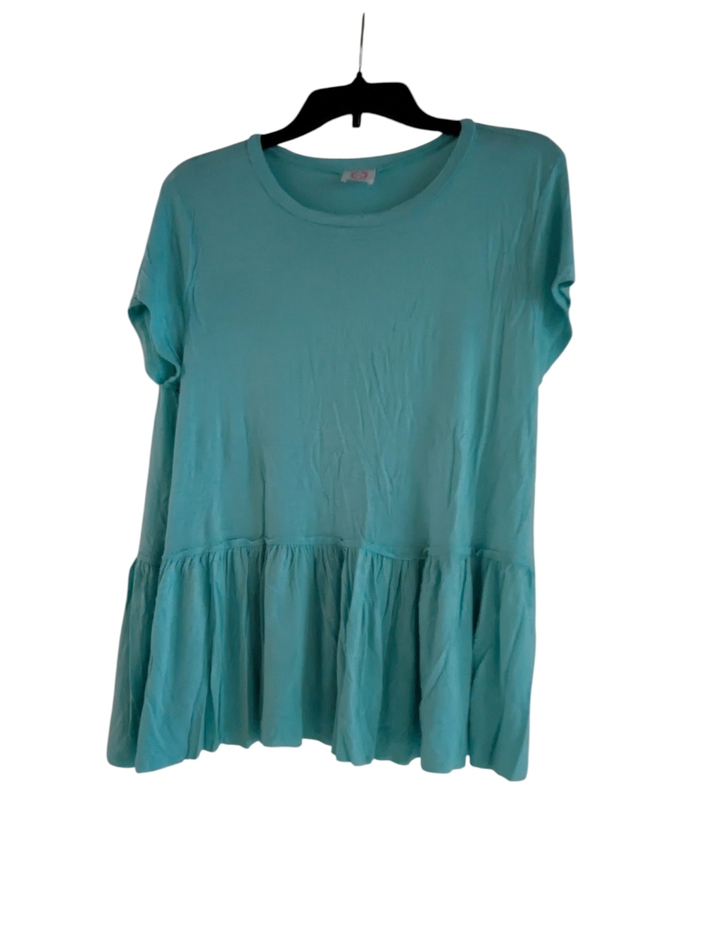 Relaxed Aqua Peplum Tunic Top